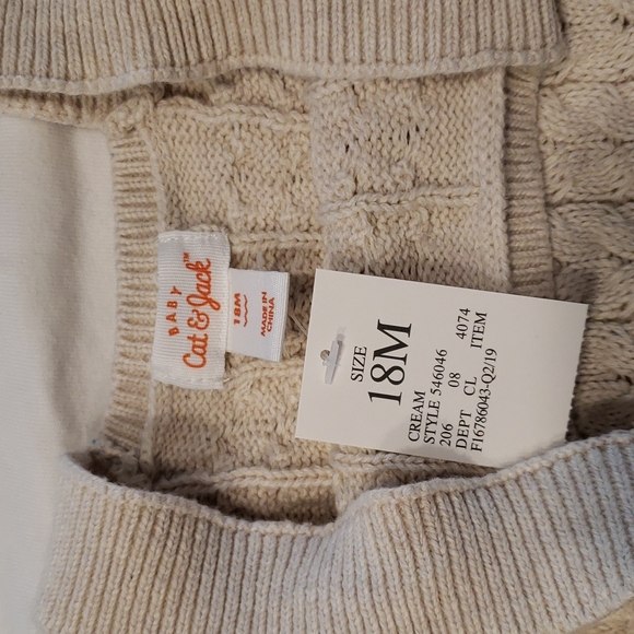 NWT cream knit baby rompers with shirt - Picture 2 of 6